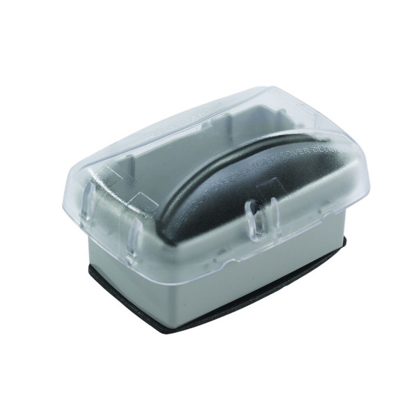 Plastic In-Use Weatherproof Cover, Single-Gang, Vrt/Hrz, 2.75" Clear