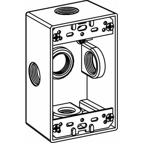 1G W/P BOX 5 3/4'' X HUBS 2-5/