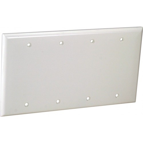 4-G WALL PLATE - BLANK WHT